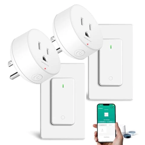 WiFi Smart Outlet Plug with Remote, Wall Switch, Compatible with Alexa and Google — Smart Plug, GREENCYCLE