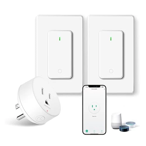 WiFi Smart Outlet Plug with Remote, Wall Switch, Compatible with Alexa and Google — Smart Plug, GREENCYCLE