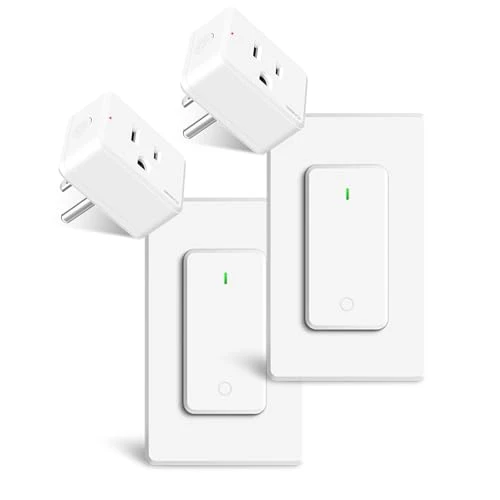 WiFi Smart Outlet Plug with Remote, Wall Switch, Compatible with Alexa and Google — Smart Plug, GREENCYCLE