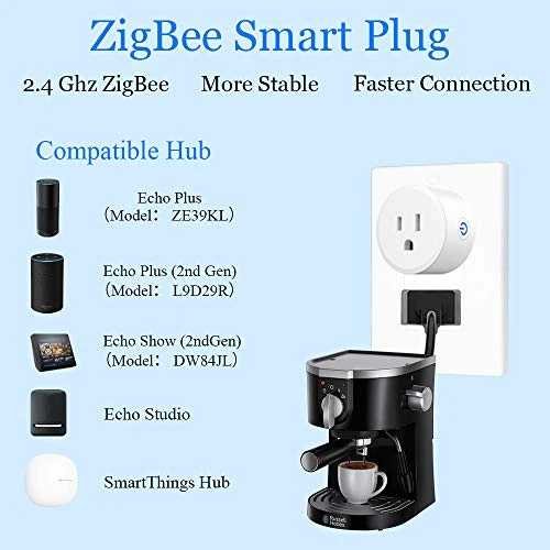ZigBee Mini Smart Outlet, Works with Alexa and Google Home, Range Extender, 2 Pack — Smart Plug, CMARS