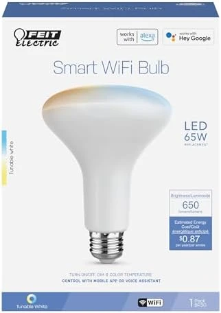 BR30 Smart LED Light Bulb, Tunable White — Smart Light Bulb, Feit Electric