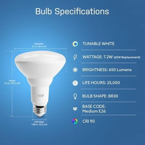 BR30 Smart LED Light Bulb, Tunable White — Smart Light Bulb, Feit Electric