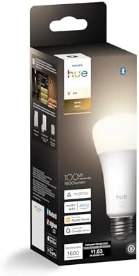 Hue Smart LED A21 Bulb 1-Pack, Warm White Light 2700K, E26 Base, 13.5W, 1600 Lumens, Dimmable LED Bulbs — Smart Light Bulb, Philips