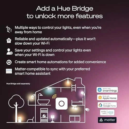 Hue Smart LED A21 Bulb 1-Pack, Warm White Light 2700K, E26 Base, 13.5W, 1600 Lumens, Dimmable LED Bulbs — Smart Light Bulb, Philips