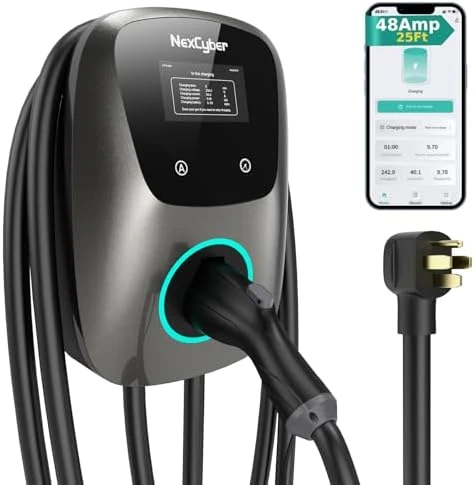 Level 2 EV Charger with WiFi & Plug-Play, 48A — EV Charger, NexCyber