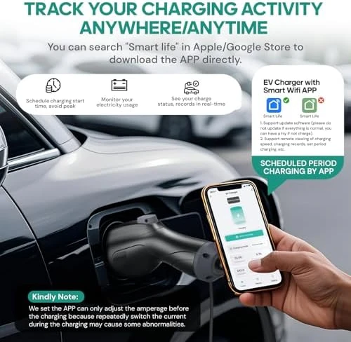 Level 2 EV Charger with WiFi & Plug-Play, 48A — EV Charger, NexCyber