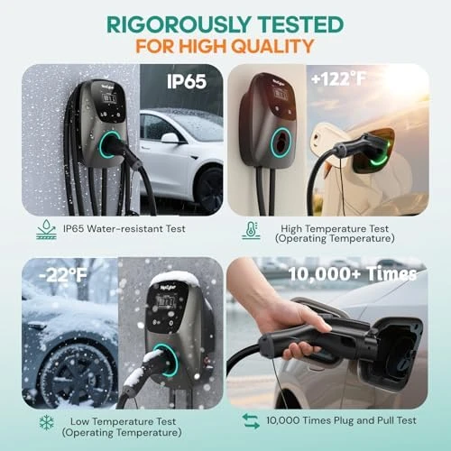 Level 2 EV Charger with WiFi & Plug-Play, 48A — EV Charger, NexCyber