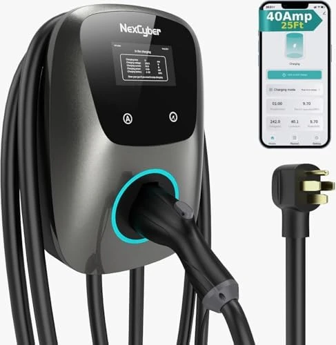 Level 2 EV Charger with WiFi & Plug-Play, 48A — EV Charger, NexCyber