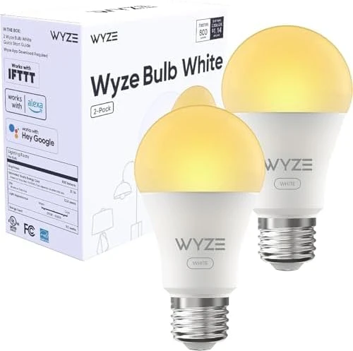 Lifestyle Bulb White, 800LM A19 Tunable-White Wi-Fi Smart Light Bulb, Compatible with Alexa and Google Assistant,... — Smart Light Bulb, Wyze