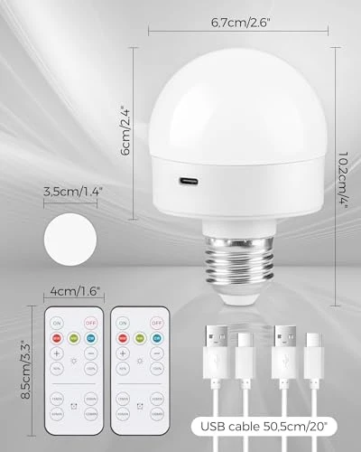Rechargeable Light Bulbs with Remote Control — Smart Light Bulb, GOEBLESON