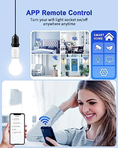 Remote Control Light Socket with WiFi — Smart Light Bulb, HAPYTHDA