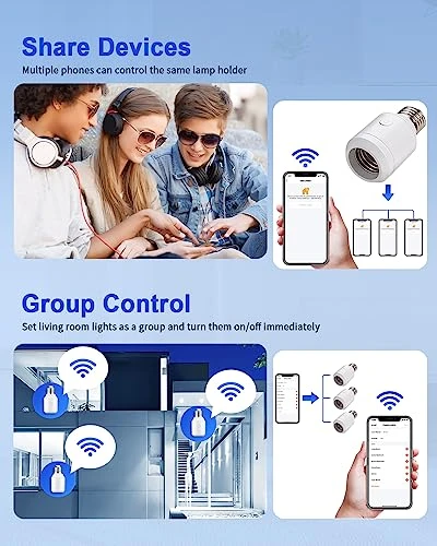 Remote Control Light Socket with WiFi — Smart Light Bulb, HAPYTHDA