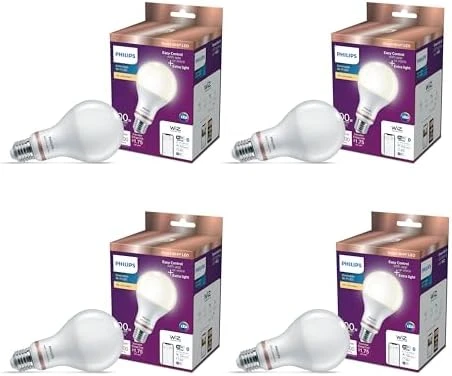 Smart 100W A21 Soft White LED Smart Bulb 4-Pack — Smart Light Bulb, Philips