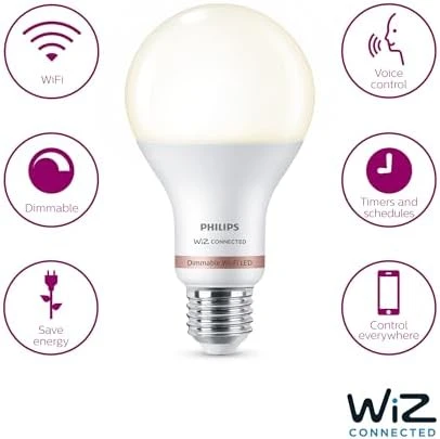 Smart 100W A21 Soft White LED Smart Bulb 4-Pack — Smart Light Bulb, Philips