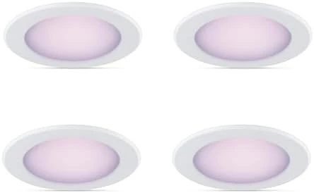 Smart 5-6 Inch Retrofit Recessed Downlight 4-Pack, 1150 Lumens, LED Color Changing Lights — Smart Light Bulb, Philips