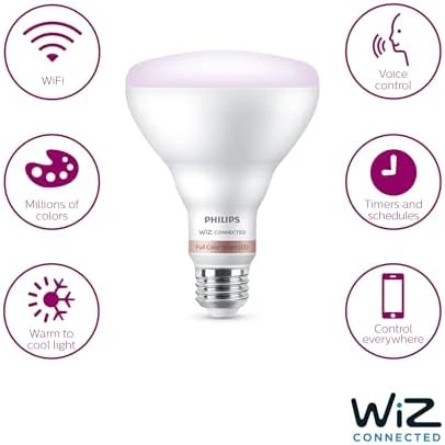 Smart 65W BR30 Color LED Smart Bulb 4-Pack — Smart Light Bulb, Philips