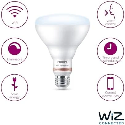 Smart 65W BR30 LED Light Bulb 4-Pack - Daylight — Smart Light Bulb, Philips