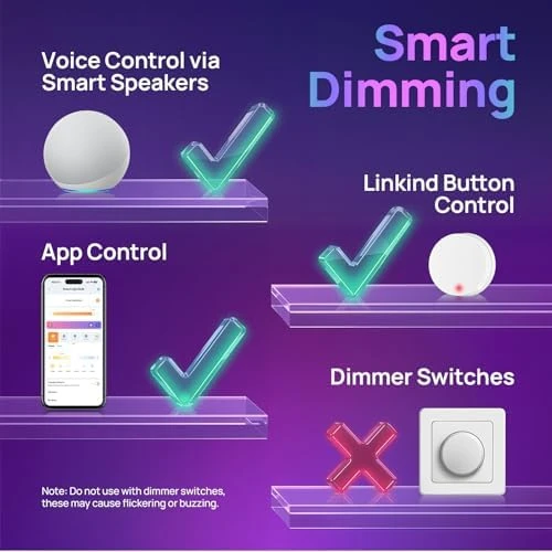 Smart Bulbs, E12 Led Bulb, 470LM, 2.4Ghz WiFi Candelabra B11 Bulbs, Color Changing RGBTW Led Light Bulb — Smart Light Bulb, Linkind