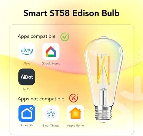 Smart Edison Light Bulbs (4-Pack) — Smart Light Bulb, OREiN