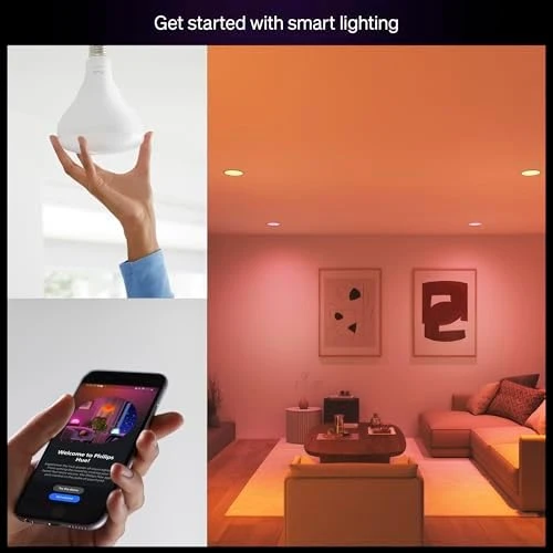 Smart LED BR30 Bulb 2-Pack, White and Color Ambiance — Smart Light Bulb, Philips