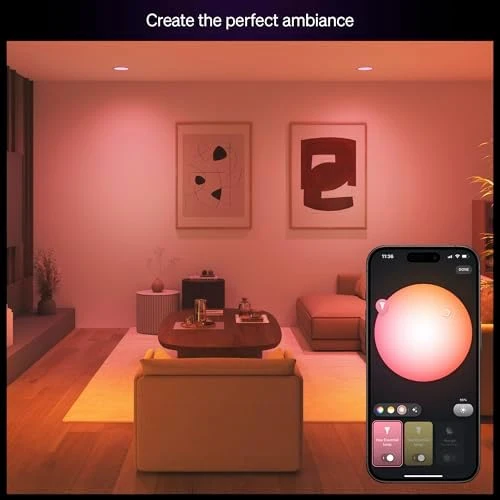 Smart LED BR30 Bulb 2-Pack, White and Color Ambiance — Smart Light Bulb, Philips