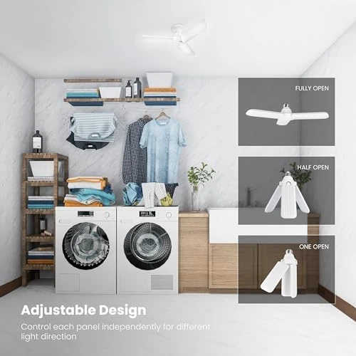 Smart LED Garage Light with RGBW Color Changing Deformable Panels — Smart Light Bulb, Feit Electric