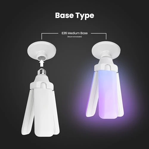 Smart LED Garage Light with RGBW Color Changing Deformable Panels — Smart Light Bulb, Feit Electric