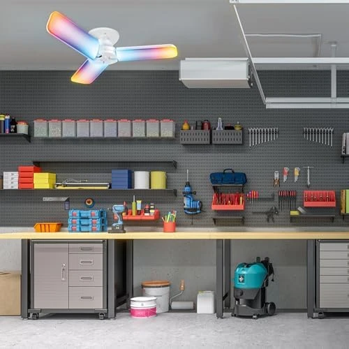 Smart LED Garage Light with RGBW Color Changing Deformable Panels — Smart Light Bulb, Feit Electric