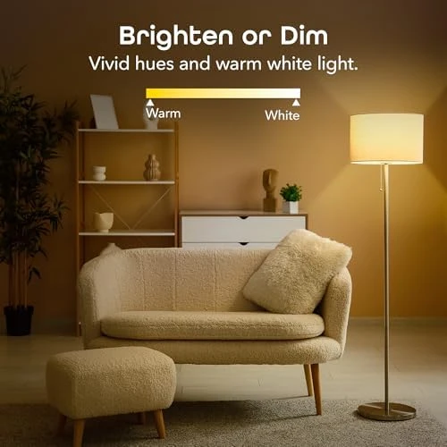 Smart LED Light Bulb 3 Pack A19 WiFi Dimmable Soft White 800 Lumens — Smart Light Bulb, Geeni