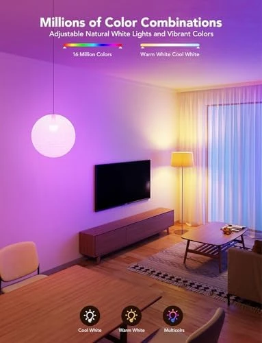 Smart Light Bulbs 1200 Lumens, Color Changing RGBWW Dimmable — Smart Light Bulb, Govee