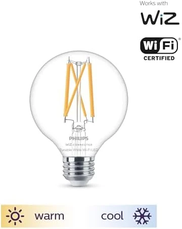 Smart Vintage G25 60W Tunable White Filament LED Smart Bulb 4 Pack — Smart Light Bulb, Philips
