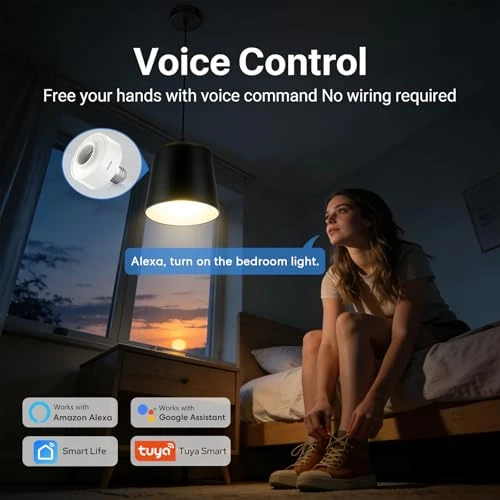 Smart Wi-Fi LED Light Bulb Socket Adapter E26 Lamp Holder with Timer — Smart Light Bulb, LoraTap