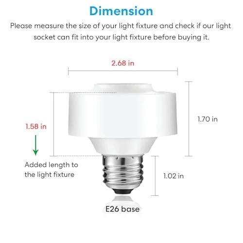 Smart Wi-Fi LED Light Bulb Socket Adapter E26 Lamp Holder with Timer — Smart Light Bulb, LoraTap