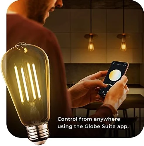 Smart Wi-Fi Tunable White Vintage Edison LED Bulb — Smart Light Bulb, Globe Electric