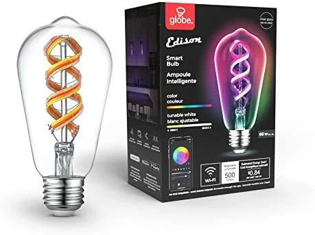 Smart Wi-Fi Tunable White Vintage Edison LED Bulb — Smart Light Bulb, Globe Electric