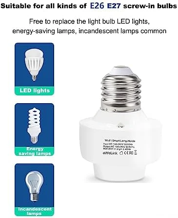 Smart WiFi Bulb Socket Adapter — Smart Light Bulb, QIACHIP