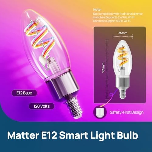 Smart WiFi Candelabra Bulb (E12) — Smart Light Bulb, Linkind