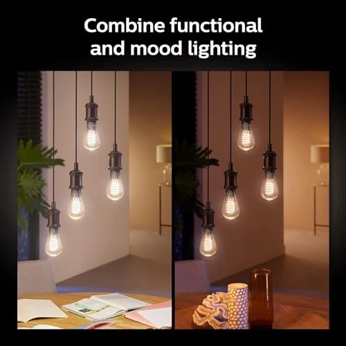 ST19 White Ambiance LED Smart Vintage Edison Filament Bulb, Warm — Smart Light Bulb, Philips Hue