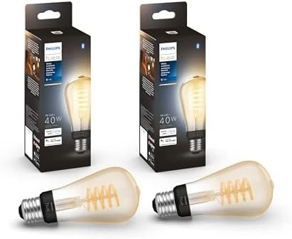 ST19 White Ambiance LED Smart Vintage Edison Filament Bulb, Warm — Smart Light Bulb, Philips Hue