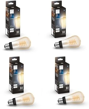 ST19 White Ambiance LED Smart Vintage Edison Filament Bulb, Warm — Smart Light Bulb, Philips Hue