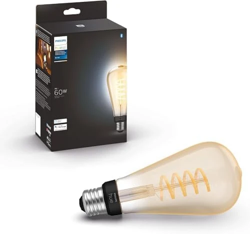ST19 White Ambiance LED Smart Vintage Edison Filament Bulb, Warm — Smart Light Bulb, Philips Hue