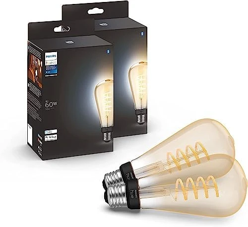ST19 White Ambiance LED Smart Vintage Edison Filament Bulb, Warm — Smart Light Bulb, Philips Hue