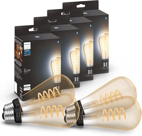 ST19 White Ambiance LED Smart Vintage Edison Filament Bulb, Warm — Smart Light Bulb, Philips Hue