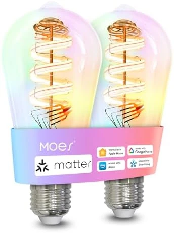 ST64 Edison Smart Bulb, Color Changing Light Bulb — Smart Light Bulb, MOES