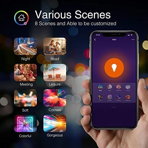 Wi-Fi Smart Light Bulb, Full Color Changing Light Bulb(RGB+W) 2 Pack — Smart Light Bulb, Seago