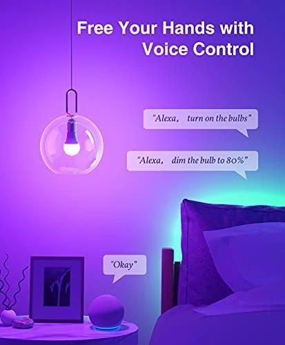 Wi-Fi Smart Light Bulb, Full Color Changing Light Bulb(RGB+W) 2 Pack — Smart Light Bulb, Seago
