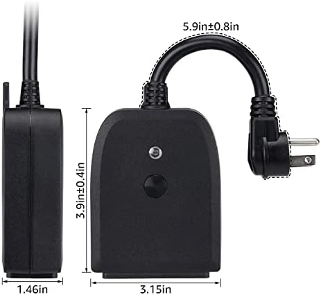 WiFi Outdoor Smart Plug, 2 Independently Control Sockets Power Outlet — Smart Plug, TORCHSTAR