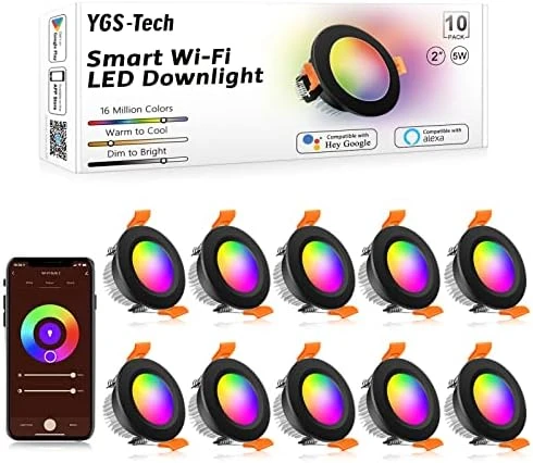 2 Inch Recessed Lighting, WiFi LED Downlight 5W 120V — Smart Light Bulb, YGS-Tech