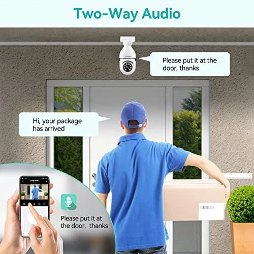 2K/3MP Light Bulb Security Camera, 5G & 2.4GHz WiFi 2 Pack — Security Camera, Noonkey