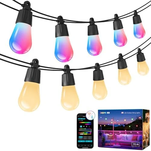 AI Smart Outdoor String Lights — Smart Light Bulb, Lepro